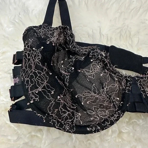 Victorias Secret | Sexy Strappy Underwire Unlined Demi Lace Bra | Size: 36DD - Picture 2 of 8